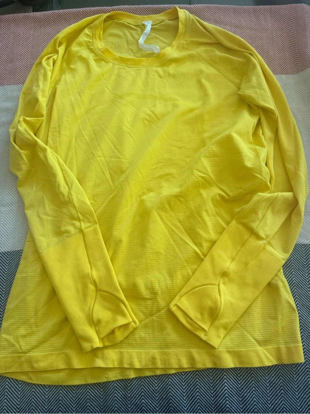 lululemon athletica swiftly Canary Yellow Ribbed Knit Top